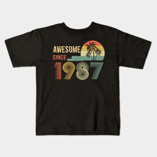 35 Years Old Awesome Since 1987 Gifts 35th Birthday Gift Kids T-Shirt